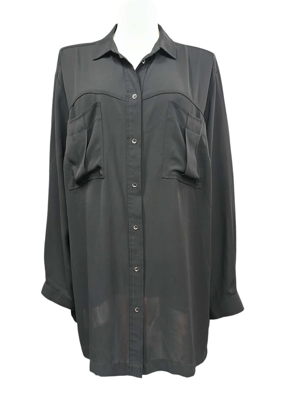 Jones New York Black Oversized Button-Down Shirt Size XL